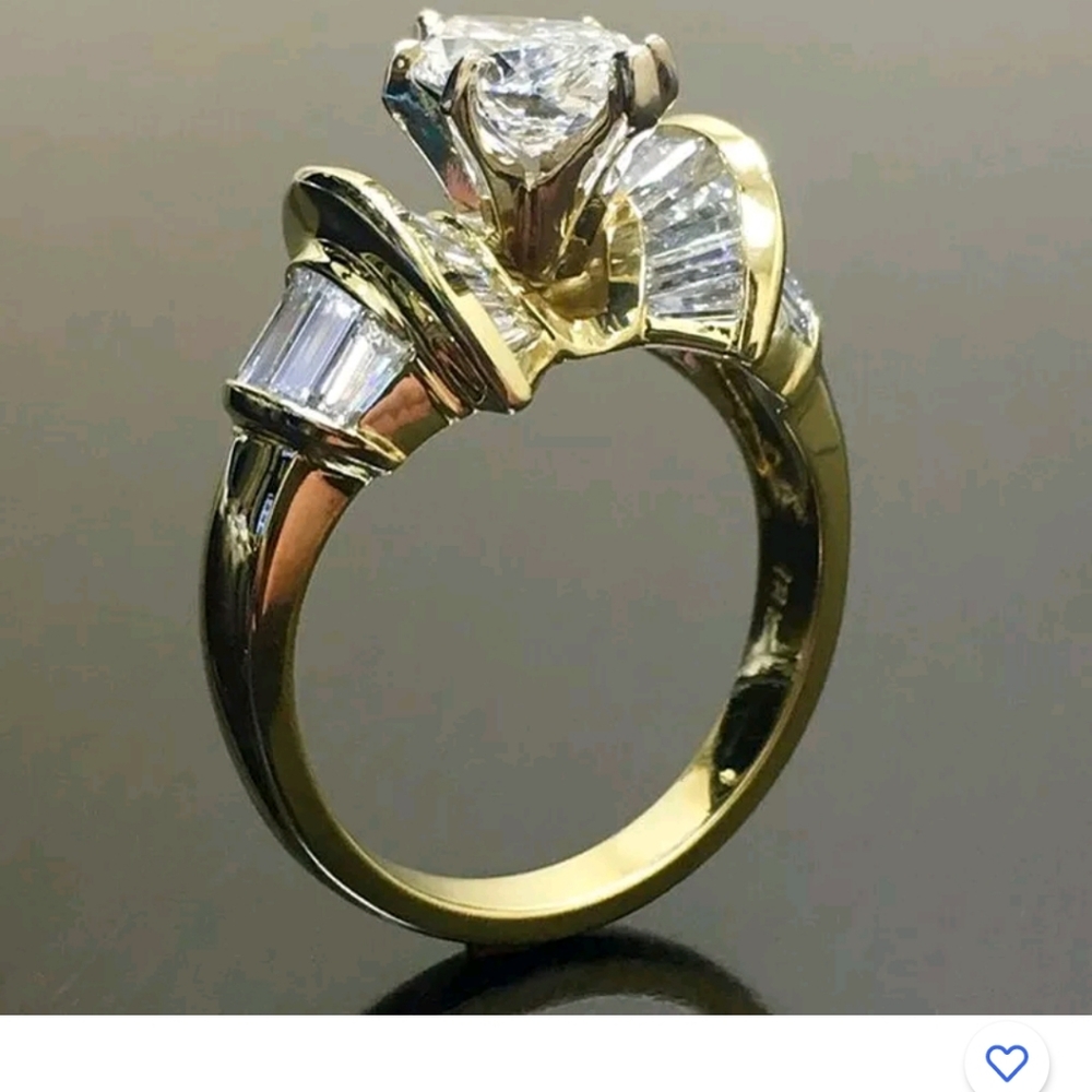 3ct 14K Yellow Gold Marquise Brilliant Dia S - Picture 2 of 12
